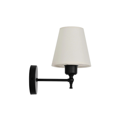 GLOBOSTAR® ELEGANTE 204-0186 Μοντέρνο Φωτιστικό Τοίχου - Απλίκα με Ντουί 1 x E27 AC 220-240V IP20 - Μαύρο & Μπεζ - Μ14 x Π22 x Υ24cm