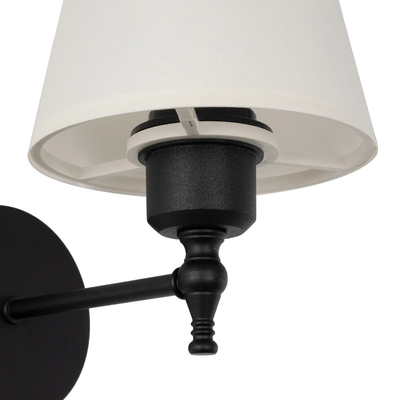 GLOBOSTAR® ELEGANTE 204-0186 Μοντέρνο Φωτιστικό Τοίχου - Απλίκα με Ντουί 1 x E27 AC 220-240V IP20 - Μαύρο & Μπεζ - Μ14 x Π22 x Υ24cm