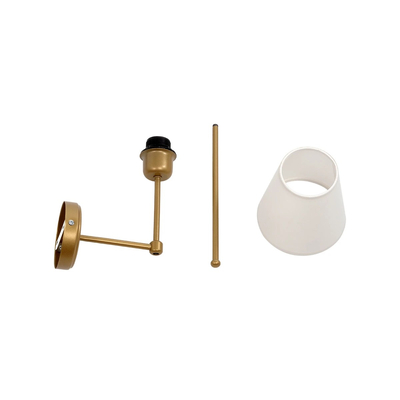 GLOBOSTAR® LING 204-0189 Μοντέρνο Φωτιστικό Τοίχου - Απλίκα με Ντουί 1 x E27 AC 220-240V IP20 - Χρυσό & Μπεζ - Μ14 x Π21 x Υ54cm
