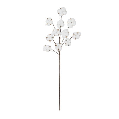 GloboStar® Artificial Garden COTTON BRANCH 20569 Τεχνητό Διακοσμητικό Κλαδί Βαμβάκι Μ30 x Π6 x Υ80 cm