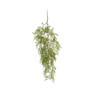 GloboStar® Artificial Garden HANGING FERN 20620 Τεχνητό Διακοσμητικό Κρεμαστό Φυτό Φτέρης Μ32 x Π14 x Υ96cm