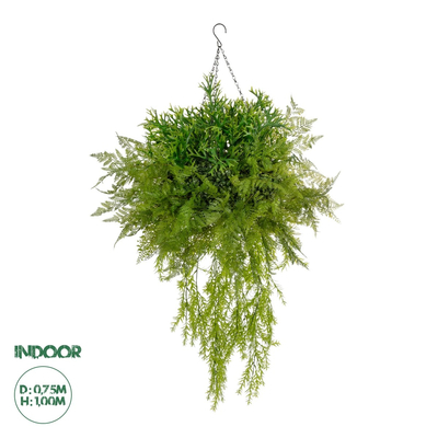 GloboStar® Artificial Garden BOUQUET VARIOUS HANGING PLANT 20625 Τεχνητό Κρεμαστό Διακοσμητικό Φυτό Μιξ Μ75 x Π75 x Y100cm