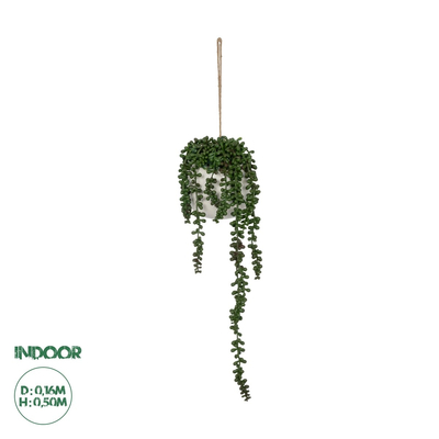 GloboStar® Artificial Garden HANGING LOVER'S TEARS 20628 - Τεχνητό Κρεμαστό Διακοσμητικό Φυτό Lover's Tears Μ16 x Π16 x Y50cm