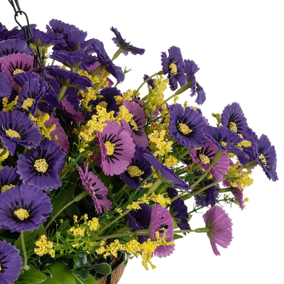 GloboStar® Artificial Garden GERBERA HANGING PLANT 20637 Τεχνητό Κρεμαστό Διακοσμητικό Φυτό Ζέρμπερας Μ40 x Π40 x Y46cm