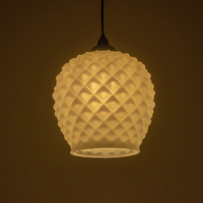 GLOBOSTAR® KEGEL 206-0005 Μοντέρνο Κρεμαστό Φωτιστικό Οροφής με Ντουί 1 x E27 AC 220-240V IP20 - Λευκό - Μ19 x Π19 x Υ19cm