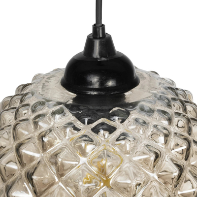 GLOBOSTAR® KEGEL 206-0006 Μοντέρνο Κρεμαστό Φωτιστικό Οροφής με Ντουί 1 x E27 AC 220-240V IP20 - Μαύρο Φιμέ - Μ19 x Π19 x Υ19cm