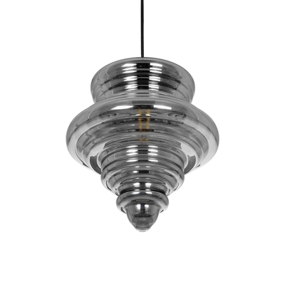 GLOBOSTAR® CORTE 206-0028 Μοντέρνο Κρεμαστό Φωτιστικό Οροφής με Ντουί 1 x E27 AC 220-240V IP20 - Μαύρο Φιμέ - Μ25 x Π25 x Υ30cm