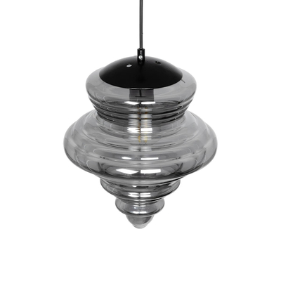 GLOBOSTAR® CORTE 206-0028 Μοντέρνο Κρεμαστό Φωτιστικό Οροφής με Ντουί 1 x E27 AC 220-240V IP20 - Μαύρο Φιμέ - Μ25 x Π25 x Υ30cm