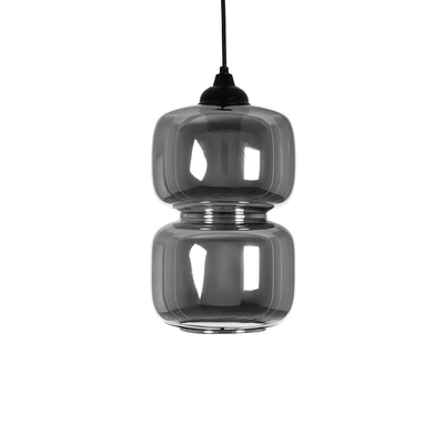 GLOBOSTAR® PIAGE 206-0036 Μοντέρνο Κρεμαστό Φωτιστικό Οροφής με Ντουί 1 x E27 AC 220-240V IP20 - Μαύρο Φιμέ - Μ18 x Π18 x Υ31cm