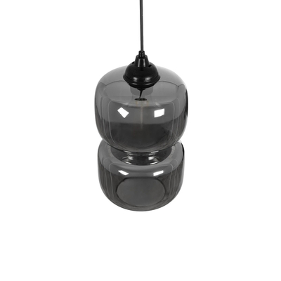 GLOBOSTAR® PIAGE 206-0036 Μοντέρνο Κρεμαστό Φωτιστικό Οροφής με Ντουί 1 x E27 AC 220-240V IP20 - Μαύρο Φιμέ - Μ18 x Π18 x Υ31cm