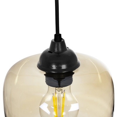 GLOBOSTAR® PIAGE 206-0037 Μοντέρνο Κρεμαστό Φωτιστικό Οροφής με Ντουί 1 x E27 AC 220-240V IP20 - Mελί - Μ17 x Π17 x Υ25cm