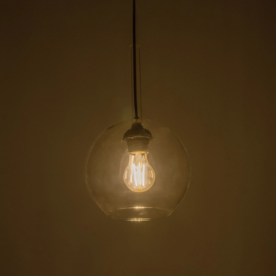 GLOBOSTAR® MPRALA 206-0038 Μοντέρνο Κρεμαστό Φωτιστικό Οροφής με Ντουί 1 x E27 AC 220-240V IP20 - Διάφανο - Μ20 x Π20 x Υ18cm