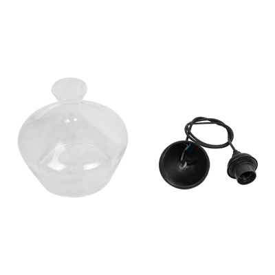 GLOBOSTAR® BOHEMIA 206-0039 Μοντέρνο Κρεμαστό Φωτιστικό Οροφής με Ντουί 1 x E27 AC 220-240V IP20 - Διάφανο - Μ22 x Π22 x Υ22cm