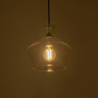 GLOBOSTAR® BOHEMIA 206-0039 Μοντέρνο Κρεμαστό Φωτιστικό Οροφής με Ντουί 1 x E27 AC 220-240V IP20 - Διάφανο - Μ22 x Π22 x Υ22cm