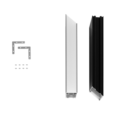 GLOBOSTAR® ALP-CORNER-SIDE90 LUMILINE 61767 Επιφανειακό / Κρεμαστό Προφίλ Αλουμινίου Γωνία με Λευκό Γαλακτερό Πατητό Κάλυμμα για Ταινίες LED IP20 - Μαύρο Ματ - Μ30 x Π3.5 x Υ7cm