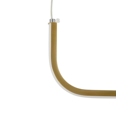 GLOBOSTAR® LINARIA 60923 Μοντέρνο Κρεμαστό Φωτιστικό Οροφής LED 36W 4150lm 180° AC 220-240V IP20 Ρυθμιζόμενο Λευκό CCT με Χειριστήριο από 2700K έως 6000K Dimmable - Lumileds SMD Chip - Χρυσό - Μ120 x Π2 x Υ10cm - 3 Χρόνια Εγγύηση