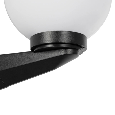 GLOBOSTAR® AGROS 61592 Μοντέρνο Φωτιστικό Τοίχου - Απλίκα με Ντουί 1 x E27 AC 220-240V Αδιάβροχο IP65 - Λευκό & Μάυρο - Μ20 x Π20 x Υ30cm