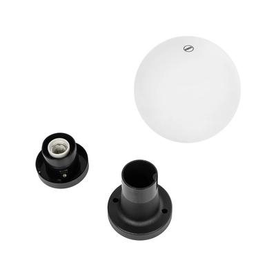 GLOBOSTAR® AGROS 61595 Φωτιστικό Κολωνάκι Κήπου με Ντουί 1 x E27 AC 220-240V Αδιάβροχο IP65 - Λευκό & Μάυρο - Μ20 x Π20 x Υ30cm