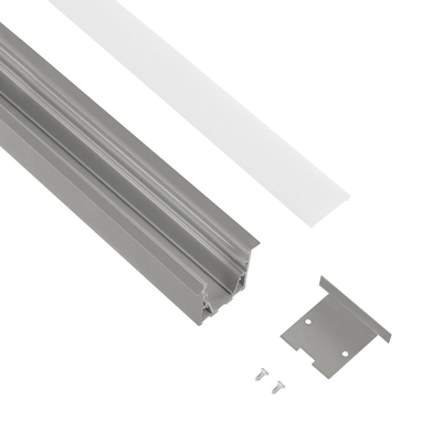 GLOBOSTAR® ALP-LINEAR RECESSA 61787-3M Χωνευτό Προφίλ Αλουμινίου με Λευκό Γαλακτερό Πατητό Κάλυμμα για Ταινίες LED IP20 - Γκρι Ανθρακί Ματ - Μ300 x Π3.5 x Υ4cm