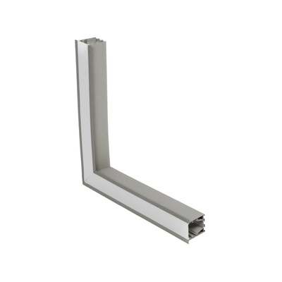 GLOBOSTAR® ALP-CORNER-SIDE90 RECESSA 61790 Χωνευτό Προφίλ Αλουμινίου Γωνία με Λευκό Γαλακτερό Πατητό Κάλυμμα για Ταινίες LED IP20 - Γκρι Ανθρακί Ματ - Μ30 x Π3.5 x Υ4cm
