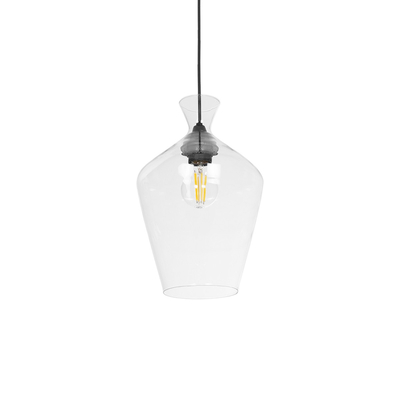 GLOBOSTAR® BOHEMIA 206-0040 Μοντέρνο Κρεμαστό Φωτιστικό Οροφής με Ντουί 1 x E27 AC 220-240V IP20 - Διάφανο - Μ20 x Π20 x Υ32cm