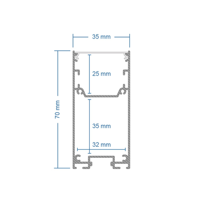GLOBOSTAR® ALP-LINEAR LUMILINE 61765-3M Επιφανειακό / Κρεμαστό / Επιτοίχιο Προφίλ Αλουμινίου με Λευκό Γαλακτερό Πατητό Κάλυμμα για Ταινίες LED IP20 - Γκρι Ανθρακί Ματ - Μ300 x Π3.5 x Υ7cm