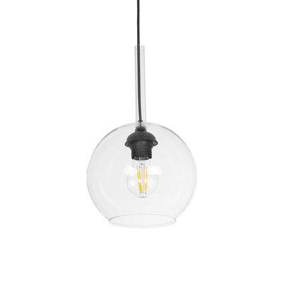 GLOBOSTAR® MPRALA 206-0038 Μοντέρνο Κρεμαστό Φωτιστικό Οροφής με Ντουί 1 x E27 AC 220-240V IP20 - Διάφανο - Μ20 x Π20 x Υ18cm