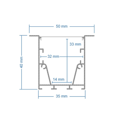 GLOBOSTAR® ALP-LINEAR RECESSA 61785-3M Χωνευτό Προφίλ Αλουμινίου με Λευκό Γαλακτερό Πατητό Κάλυμμα για Ταινίες LED IP20 - Λεικό Ματ - Μ300 x Π3.5 x Υ4cm