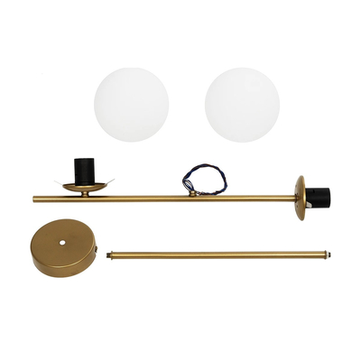 GLOBOSTAR® GLOBUS 201-0119 Μοντέρνο Φωτιστικό Οροφής με Ντουί 2 x E27 AC 220-240V IP20 - Λευκό & Χρυσό - Μ65 x Π15 x Υ23cm