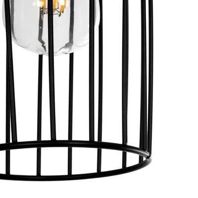 GLOBOSTAR® LAVERA 201-0124 Vintage Κρεμαστό Φωτιστικό Οροφής με Ντουί 1 x E27 AC 220-240V IP20 - Μαύρο & Μπρούτζινο - Μ14 x Π14 x Υ44cm