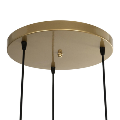 GLOBOSTAR® FLIXIO 201-0126 Vintage Κρεμαστό Φωτιστικό Οροφής με Ντουί 3 x E27 AC 220-240V IP20 - Χρυσό - Μ40 x Π40 x Υ70cm