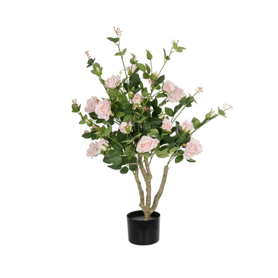 GloboStar® Artificial Garden LIGHT PINK ROSES 21071 Τεχνητό Διακοσμητικό Δέντρο Τριανταφυλλιά Μ50 x Π50 x Υ90cm