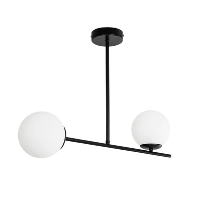 GLOBOSTAR® GLOBUS 201-0118 Μοντέρνο Φωτιστικό Οροφής με Ντουί 2 x E27 AC 220-240V IP20 - Λευκό & Μαύρο - Μ65 x Π15 x Υ23cm