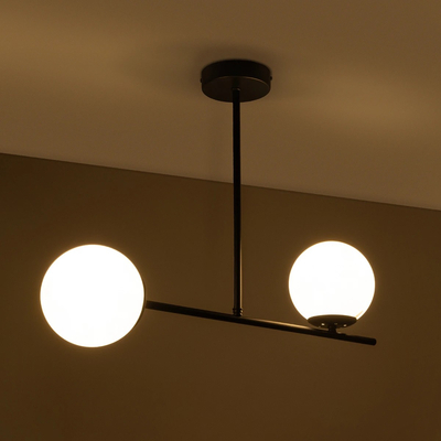 GLOBOSTAR® GLOBUS 201-0118 Μοντέρνο Φωτιστικό Οροφής με Ντουί 2 x E27 AC 220-240V IP20 - Λευκό & Μαύρο - Μ65 x Π15 x Υ23cm