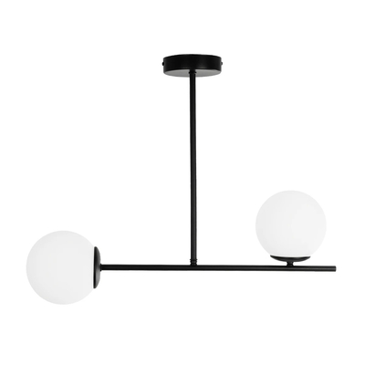 GLOBOSTAR® GLOBUS 201-0118 Μοντέρνο Φωτιστικό Οροφής με Ντουί 2 x E27 AC 220-240V IP20 - Λευκό & Μαύρο - Μ65 x Π15 x Υ23cm