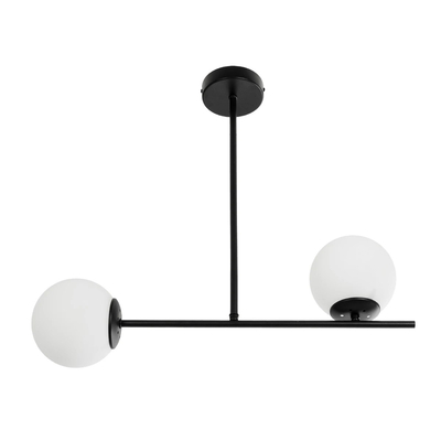 GLOBOSTAR® GLOBUS 201-0118 Μοντέρνο Φωτιστικό Οροφής με Ντουί 2 x E27 AC 220-240V IP20 - Λευκό & Μαύρο - Μ65 x Π15 x Υ23cm