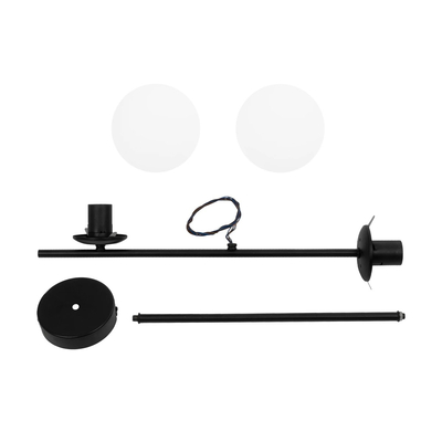 GLOBOSTAR® GLOBUS 201-0118 Μοντέρνο Φωτιστικό Οροφής με Ντουί 2 x E27 AC 220-240V IP20 - Λευκό & Μαύρο - Μ65 x Π15 x Υ23cm