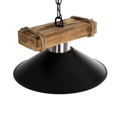 GLOBOSTAR® GLISTER PRO 201-0117 Vintage Κρεμαστό Φωτιστικό Οροφής με Ντουί 1 x E27 AC 220-240V IP20 - Μαύρο & Μπεζ - Μ25 x Π25 x Υ15cm