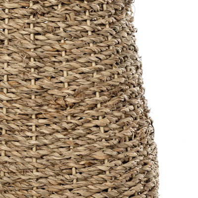 GloboStar® Artificial Garden PANAMA 21241 Διακοσμητικό Πλεκτό Καλάθι - Κασπώ Γλάστρα - Flower Pot Μπεζ Μ20 x Π20 x Υ40cm