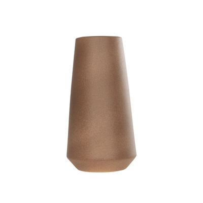 GloboStar® Artificial Garden PORTO 21288 Διακοσμητικό Κεραμικό Βάζο Καφέ Μ11 x Π11 x Υ20cm