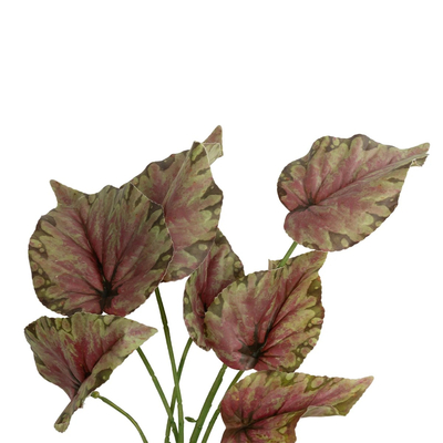 GloboStar® Artificial Garden BEGONIA LEAVES ROOTED 21490 Τεχνητό Διακοσμητικό Φυτό Πολύχρωμη Βιγόνια Μ25 x Π14 x Υ35cm