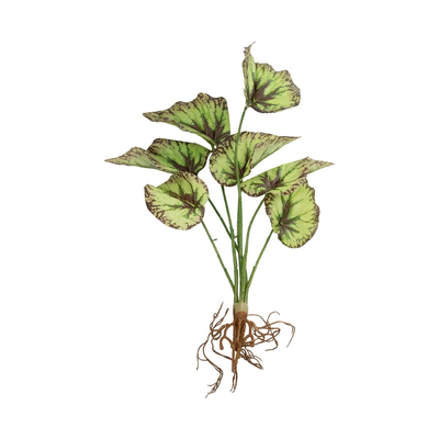 GloboStar® Artificial Garden BEGONIA LEAVES ROOTED 21491 Τεχνητό Διακοσμητικό Φυτό Πολύχρωμη Βιγόνια Μ25 x Π14 x Υ35cm