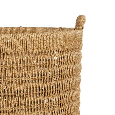 GloboStar® Artificial Garden BARBADOS 21499 Διακοσμητικό Πλεκτό Καλάθι - Κασπώ Γλάστρα - Flower Pot Μπεζ Μ28 x Π28 x Υ26cm