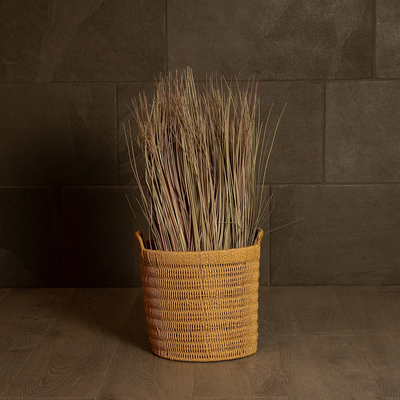 GloboStar® Artificial Garden BARBADOS 21499 Διακοσμητικό Πλεκτό Καλάθι - Κασπώ Γλάστρα - Flower Pot Μπεζ Μ28 x Π28 x Υ26cm