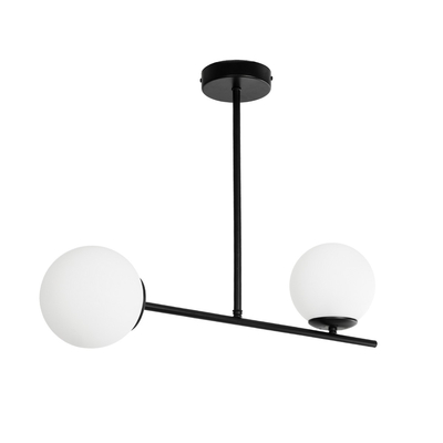 GLOBOSTAR® GLOBUS 201-0118 Μοντέρνο Φωτιστικό Οροφής με Ντουί 2 x E27 AC 220-240V IP20 - Λευκό & Μαύρο - Μ65 x Π15 x Υ23cm