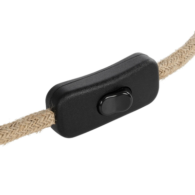 GLOBOSTAR® WHIP 77660 Μοντέρνο DIY Φωτιστικό με Υφασμάτινο Καλώδιο, Ντουί 1 x E27, Διακόπτη On/Off & Πρίζα AC 220-240V IP20 - Μπεζ & Μαύρο - Μ150 x Π5.8 x Υ5.8cm