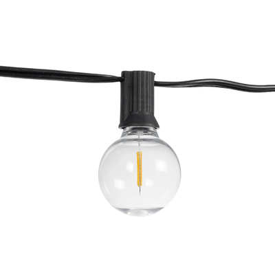 GLOBOSTAR® TWILIGHT 79668 Μοντέρνο Φωτιστικό Κήπου Γιρλάντα 10.5m με 30 Λάμπες & IR Ασύρματο Χειριστήριο LED 18W 1620lm 360° DC 3.7V με Ενσωματωμένο Φωτοβολταϊκό Panel 5.5V 3W & Επαναφορτιζόμενη Μπαταρία Li-ion 3.6V 2x18650 4400mAh Αδιάβροχο IP65 Θερμό Λευκό 2700Κ Dimmable - Sanan SMD Chip - Μαύρο & Διάφανο - Μ1050 x Π4 x Υ7cm - 2 Χρόνια Εγγύηση