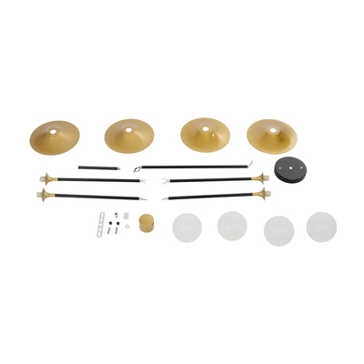 GLOBOSTAR® JOLIET 999-0044 Μοντέρνο Φωτιστικό Οροφής με Ντουί 4 x G9 AC 220-240V IP20 - Μαύρο & Χρυσό - Μ93 x Π20 x Υ106cm