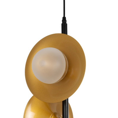 GLOBOSTAR® JOLIET 999-0046 Μοντέρνο Κρεμαστό Φωτιστικό Οροφής με Ντουί 3 x G9 AC 220-240V IP20 - Μαύρο & Χρυσό - Μ27 x Π27 x Y62cm