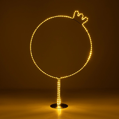 GLOBOSTAR® XMAS-CROWN-BIG Χριστουγεννιάτικο Διακοσμητικό Φωτιστικό LED 27.3W 1092lm 360° AC 220-240V Αδιάβροχο IP65 Θερμό Λευκό 2700K  - Μαύρο & Διάφανο - Μ88 x Π25 x Υ136cm - 2 Χρόνια Εγγύηση